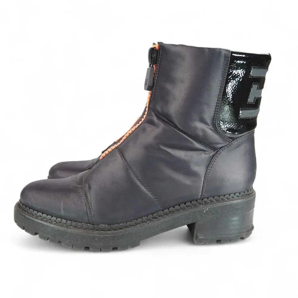 Sam Edelman Jalissa Puffer Waterproof Boots Women's 7 Black‎ / Orange